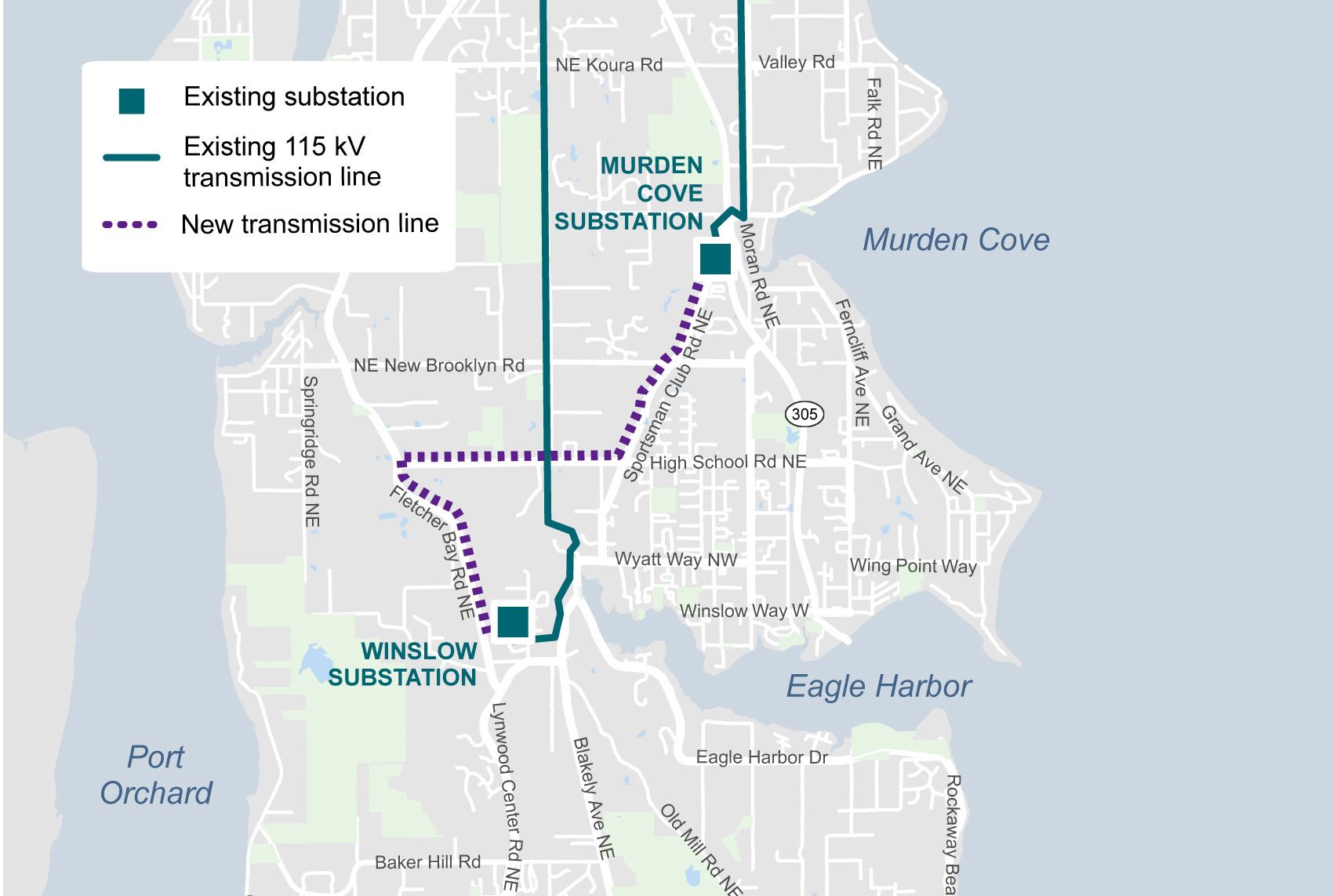 New 115 kV Transmission Line map
